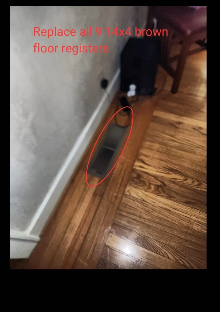 Floor Register Scheduled for Replacement