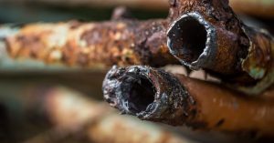 Rusted galvanized pipes