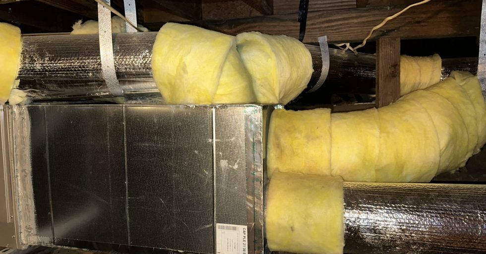 Hard Metal Duct Installation Crawl Space