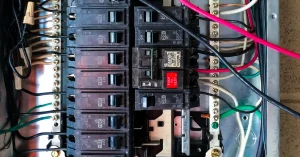 Close-up of an outdated Zinsco electrical panel