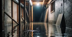 Flooded crawl space