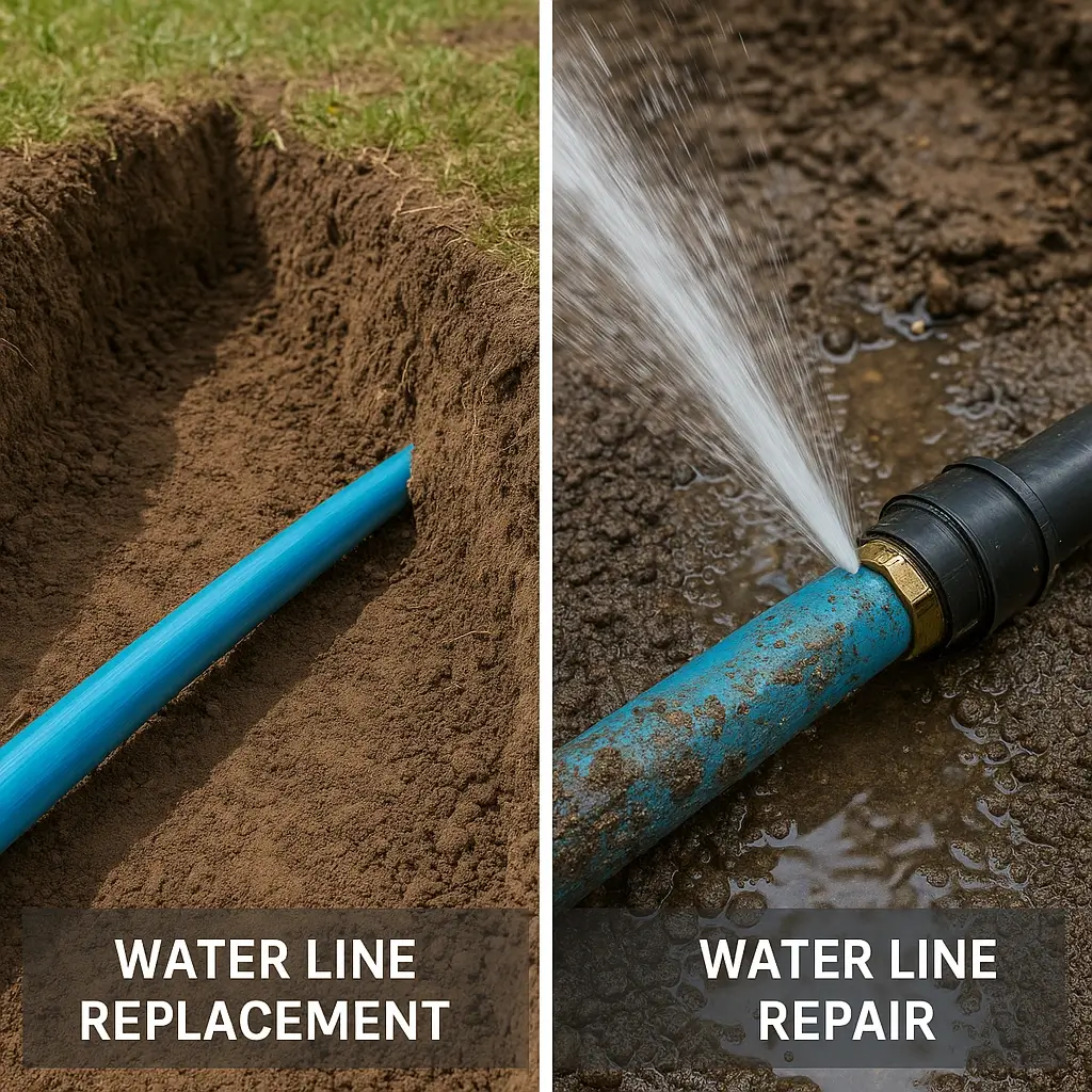 Water line replacement vs repair