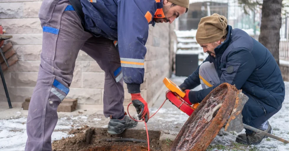Technicians performing sewer line repair work showing complete guide on repair costs and what homeowners can expect
