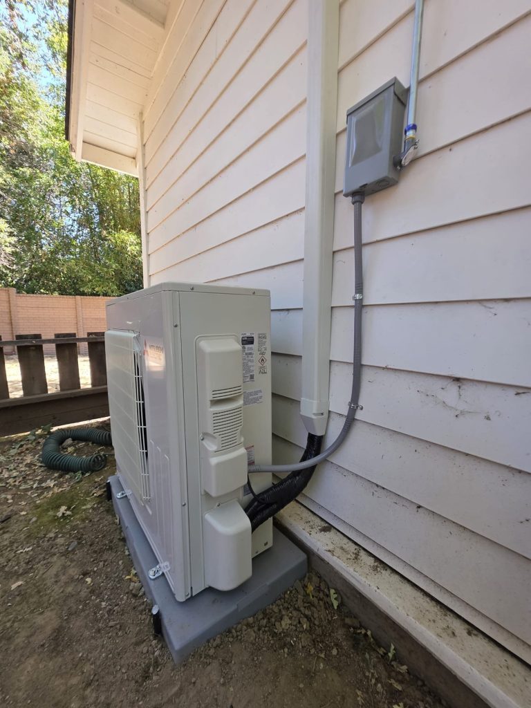 Side View of Installed Mitsubishi Ducted Heat Pump/Air Handler